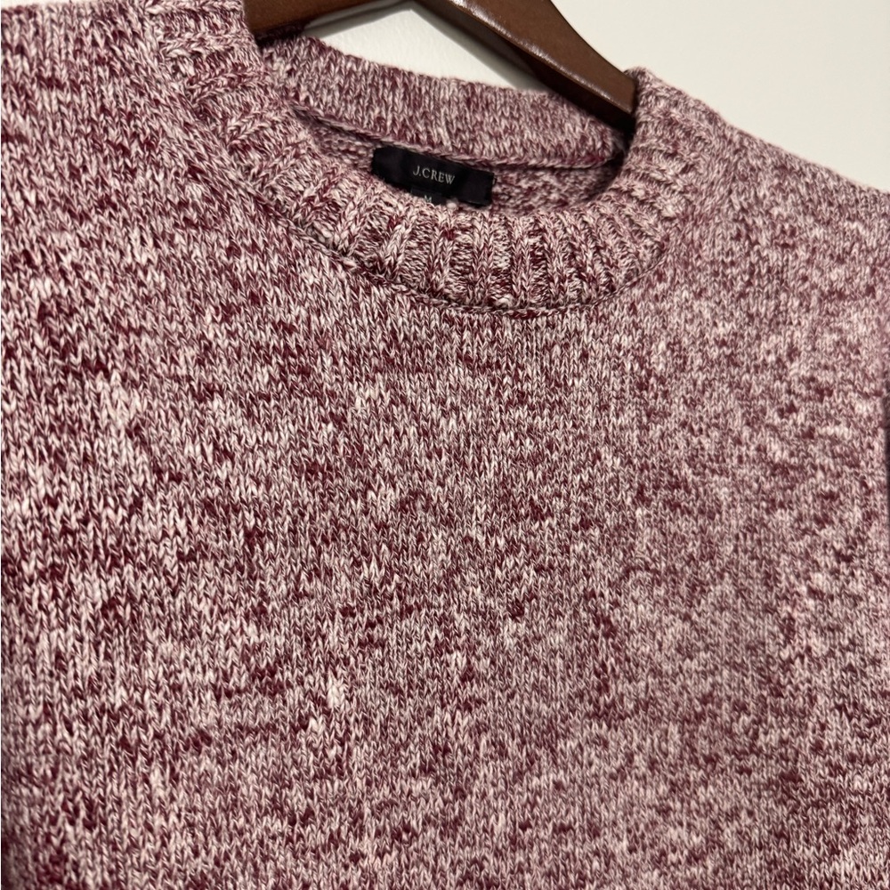 J. Crew Women’s Puff Sleeve Pullover Knit Sweater Cotton  Linen Blend Medium Red - Picture 3 of 8